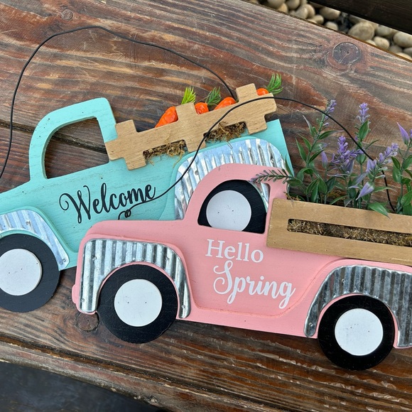 Other - Welcome and Hello Spring Decorative Trucks Hanging Decor 🛻